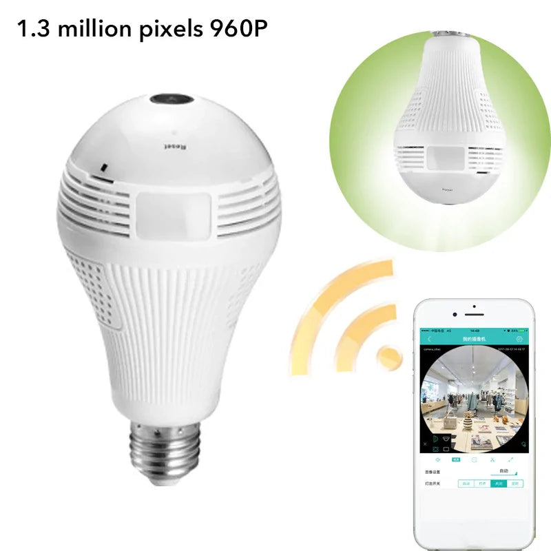 Panoramic Light Bulb Camera Anti Spier