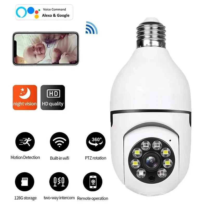 Smart 5G Surveillance Bulb: Full-Color Night Vision Anti Spier
