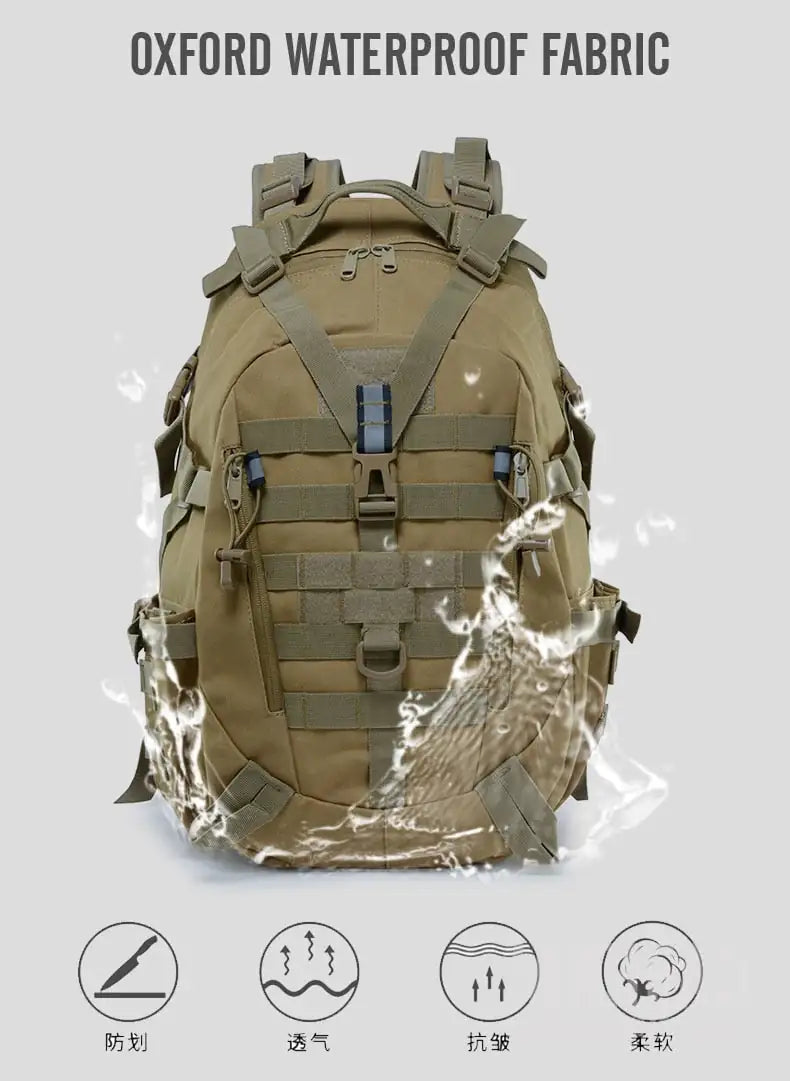Military Backpack-Waterproof Hiking Survival Reflective Bag Anti Spier