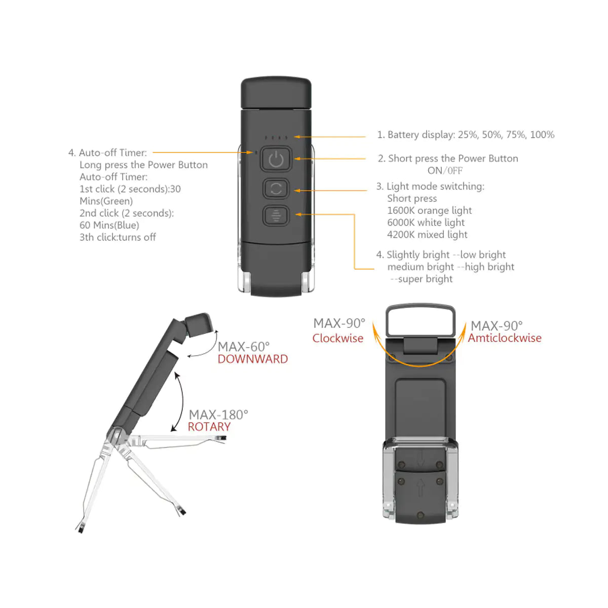 Reading light with stand Anti Spier