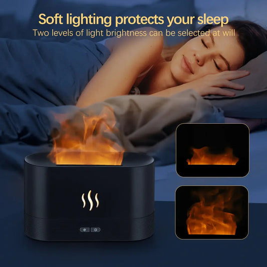 Flame Fire Humidifier Aromatherapy Diffuser Anti Spier
