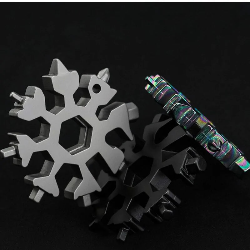 18-in-1 Snowflake Multi-Tool: Outdoor Camping Wrench, Bottle Opener, Screwdriver Anti Spier