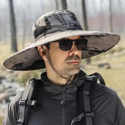 Men's Large Brim Outdoor Sun Hat Anti Spier