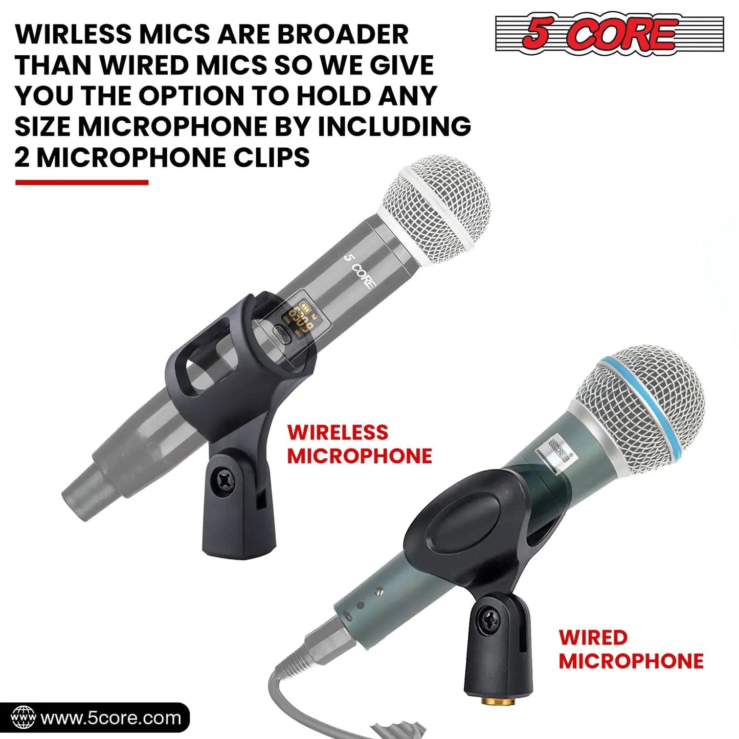 5Core Round Base Desktop Mic Stand Universal Desk Microphone Holder Table Top Stands BLACK Anti Spier