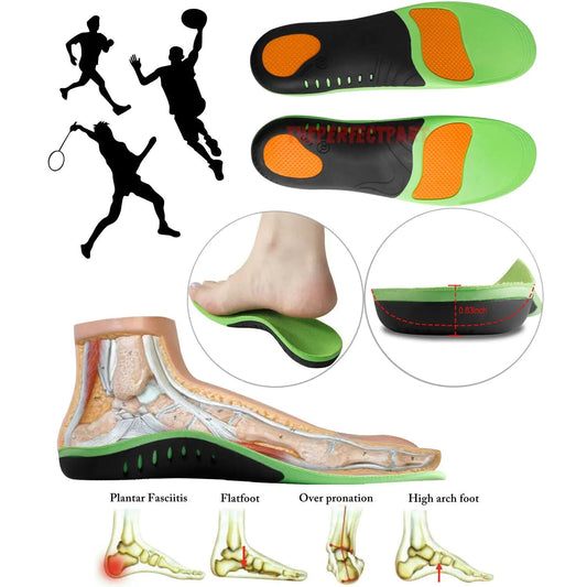Orthotic Shoe Insoles Inserts Flat Feet High Arch Support For Plantar Fasciitis Anti Spier