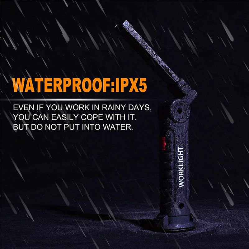 Rechargeable LED COB Work Light Mechanic Flashlight Lamp Magnetic Base Bright Anti Spier
