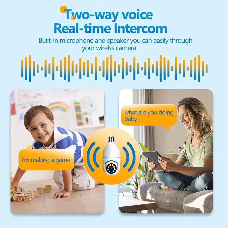 Smart 5G Surveillance Bulb: Full-Color Night Vision Anti Spier