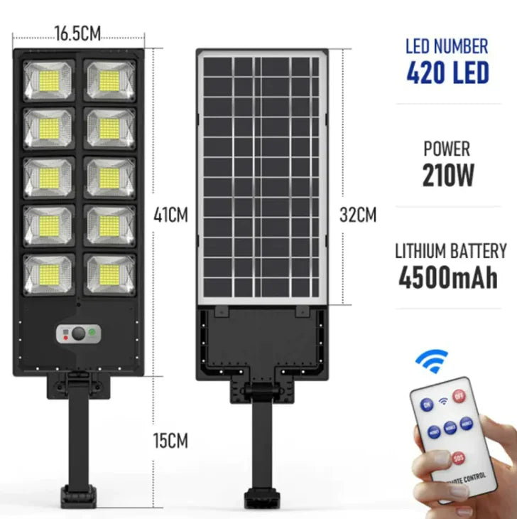 New Solar Double Row Street Light Anti Spier