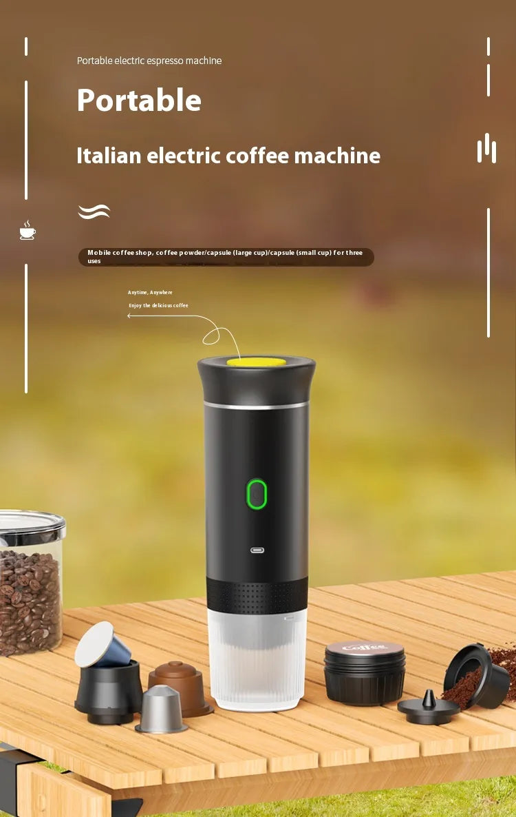 Portable Capsule Coffee Machine Electric Small Wireless Heating Anti Spier