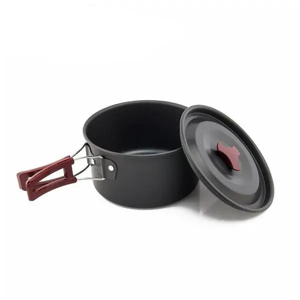Camping Cookware Set for 2-3 People, Aluminum Alloy Anti Spier