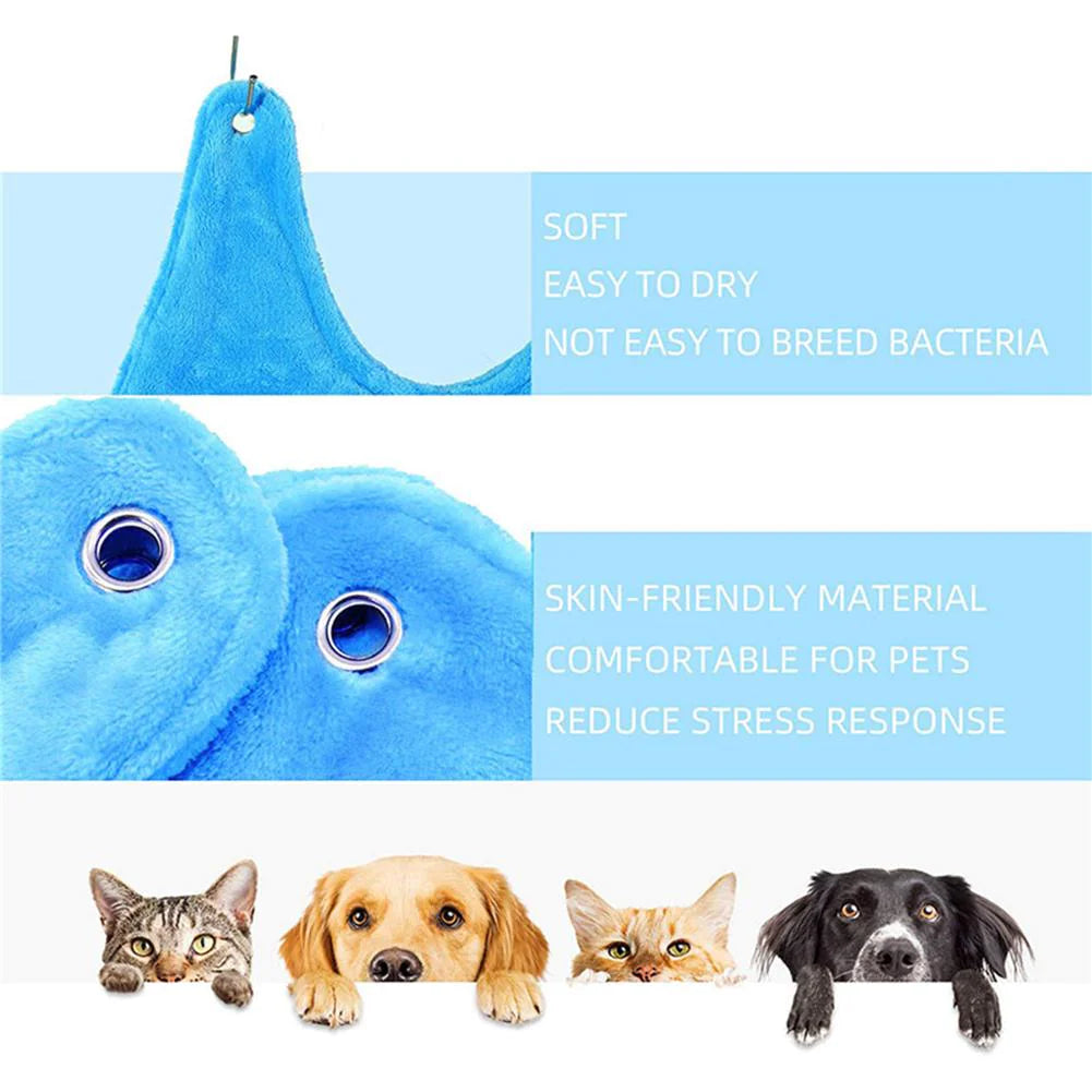 Portable Pet Dog Cat Grooming Hanging Hammock Harness Breathable Groom Helper US Anti Spier