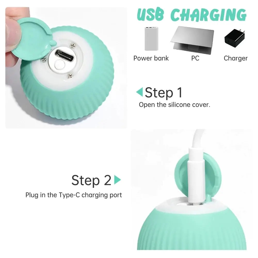 Electric Dog Toys Smart Puppy Ball Toys For Cat Small Dogs Funny Auto Rolling Ball Self-moving Puppy Games Toys Pet Accessories Anti Spier