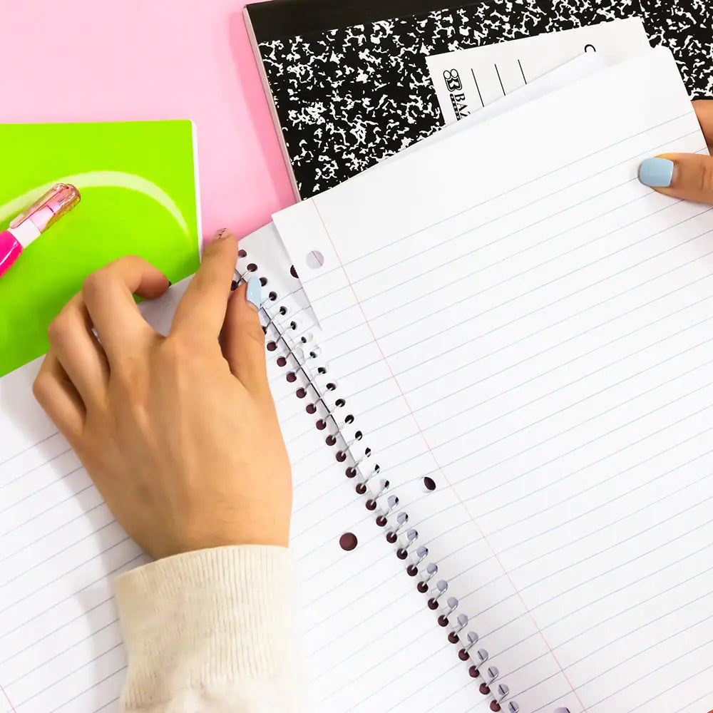 W/R 70 Ct. 1-Subject Spiral Notebook - Wide Ruled - Random Color Anti Spier