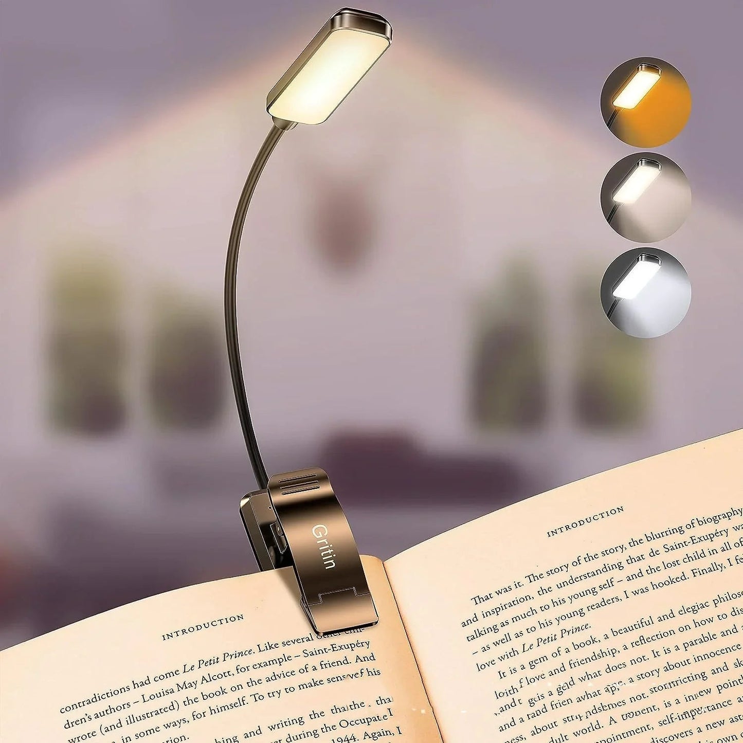 Minimalist LED Rechargeable Book Light Anti Spier