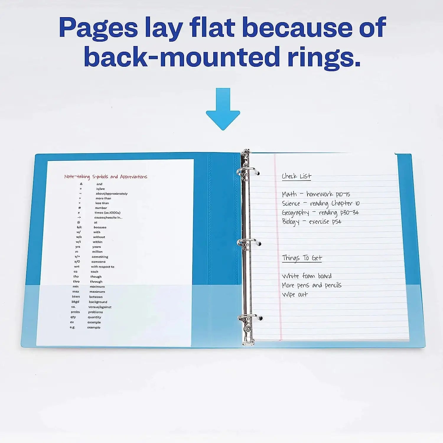 3 Ring Binder- 1" - Blue Anti Spier