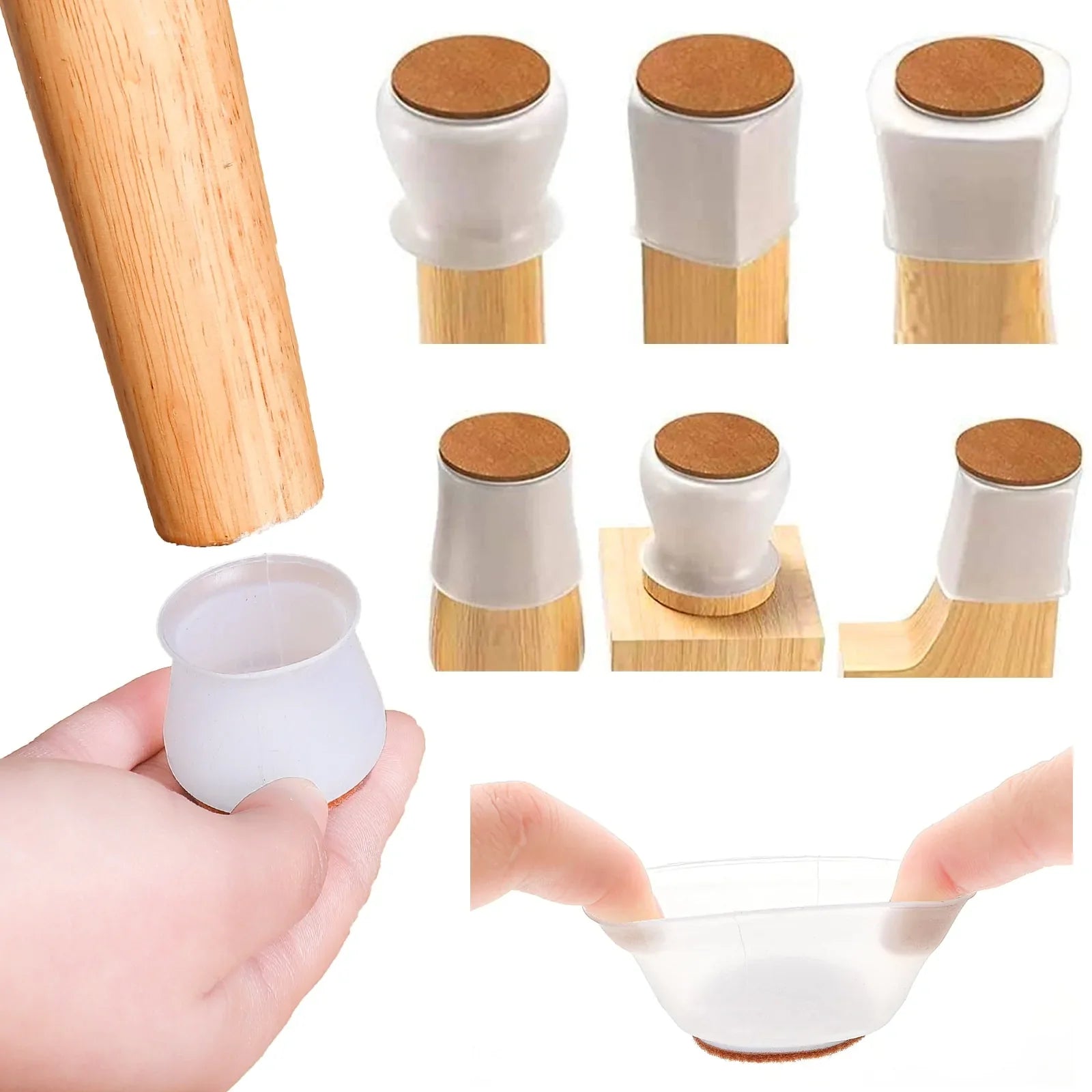 16pcs Silicone Furniture Leg Protectors: Floor Protection & Anti-slip Pads Anti Spier