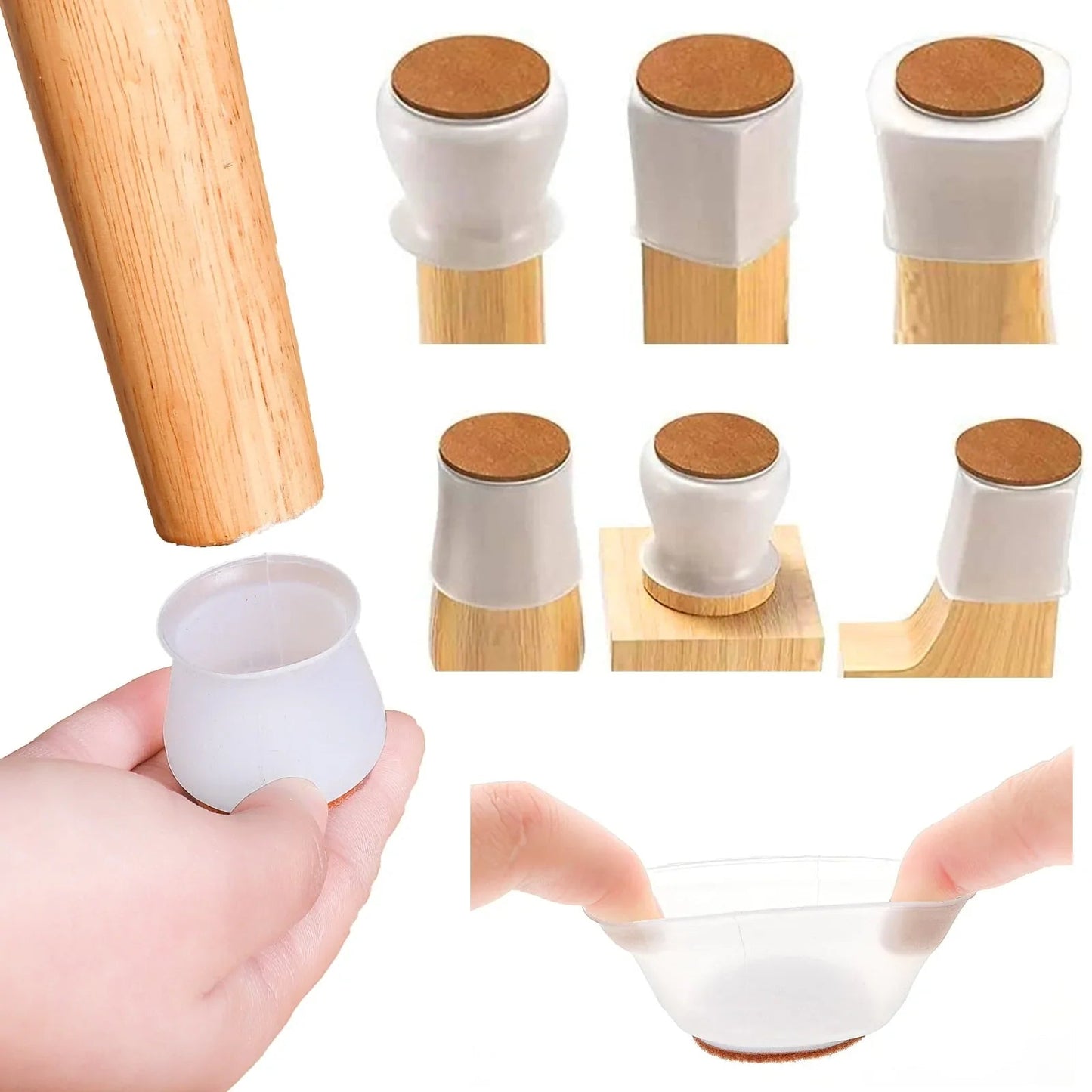 16pcs Silicone Furniture Leg Protectors: Floor Protection & Anti-slip Pads Anti Spier