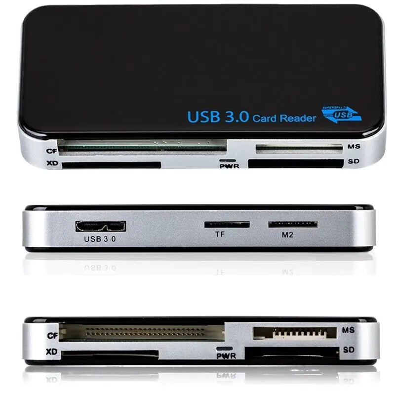 USB 3.0 Memory Card Reader Adapter 5GBPS Fit For CF/TF/SD/Micro SD/XD/M2/MS Card Anti Spier