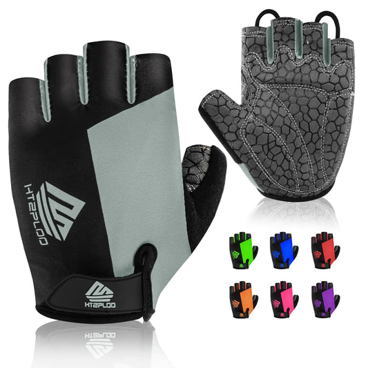 Bike Gloves Cycling Gloves Biking Gloves Bicycle Gloves for Men Women with Anti-Slip Shock-Absorbing Pad,Light Weight Half Finger Gloves for Cycling Workout Training Outdoor Black&gray X-Large Anti Spier