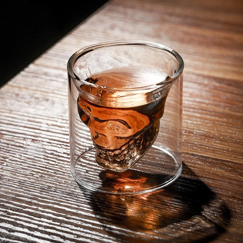 Double Layered Glass Skull Coffee Mug Anti Spier