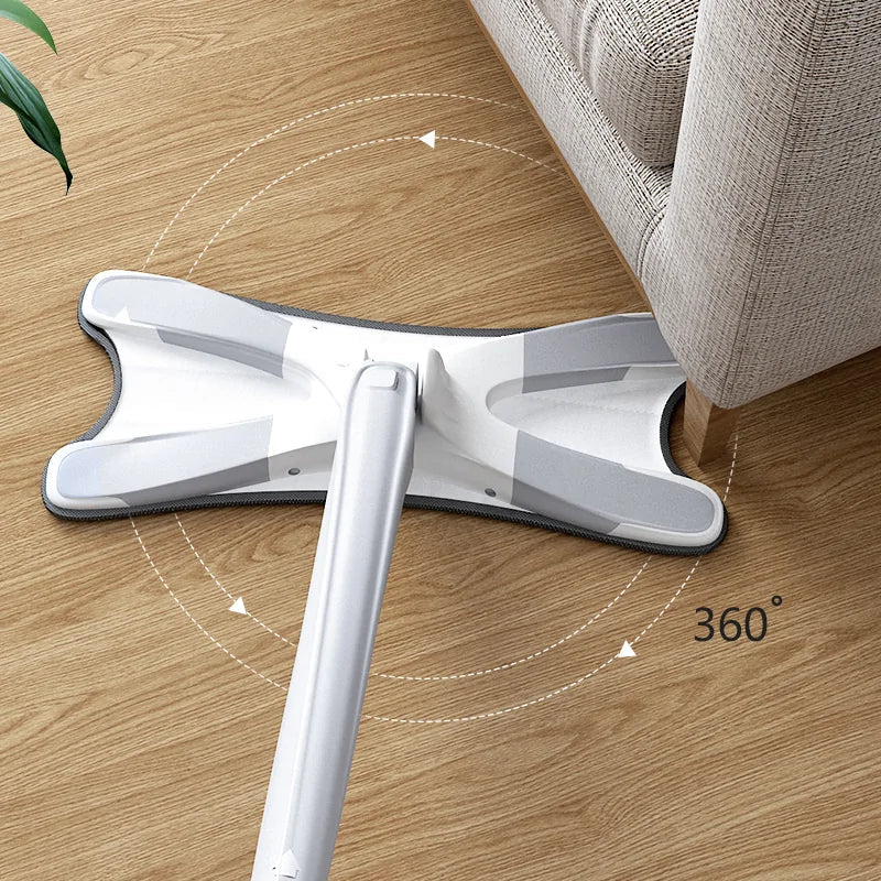 X-Type Floor Mop With 3 Pieces Reusable Microfiber Anti Spier