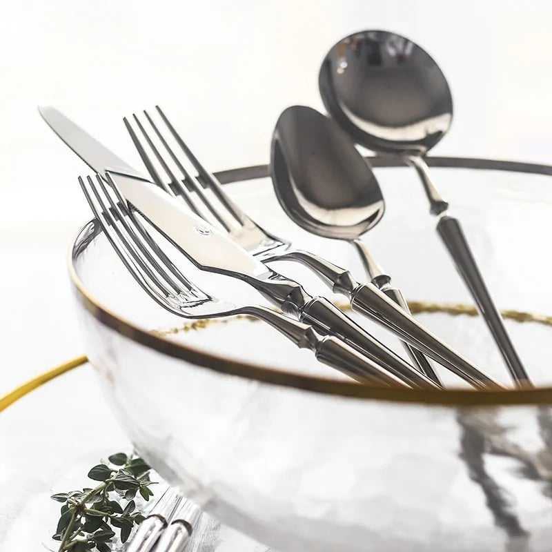 Luxury Stainless Steel Cutlery Set Anti Spier