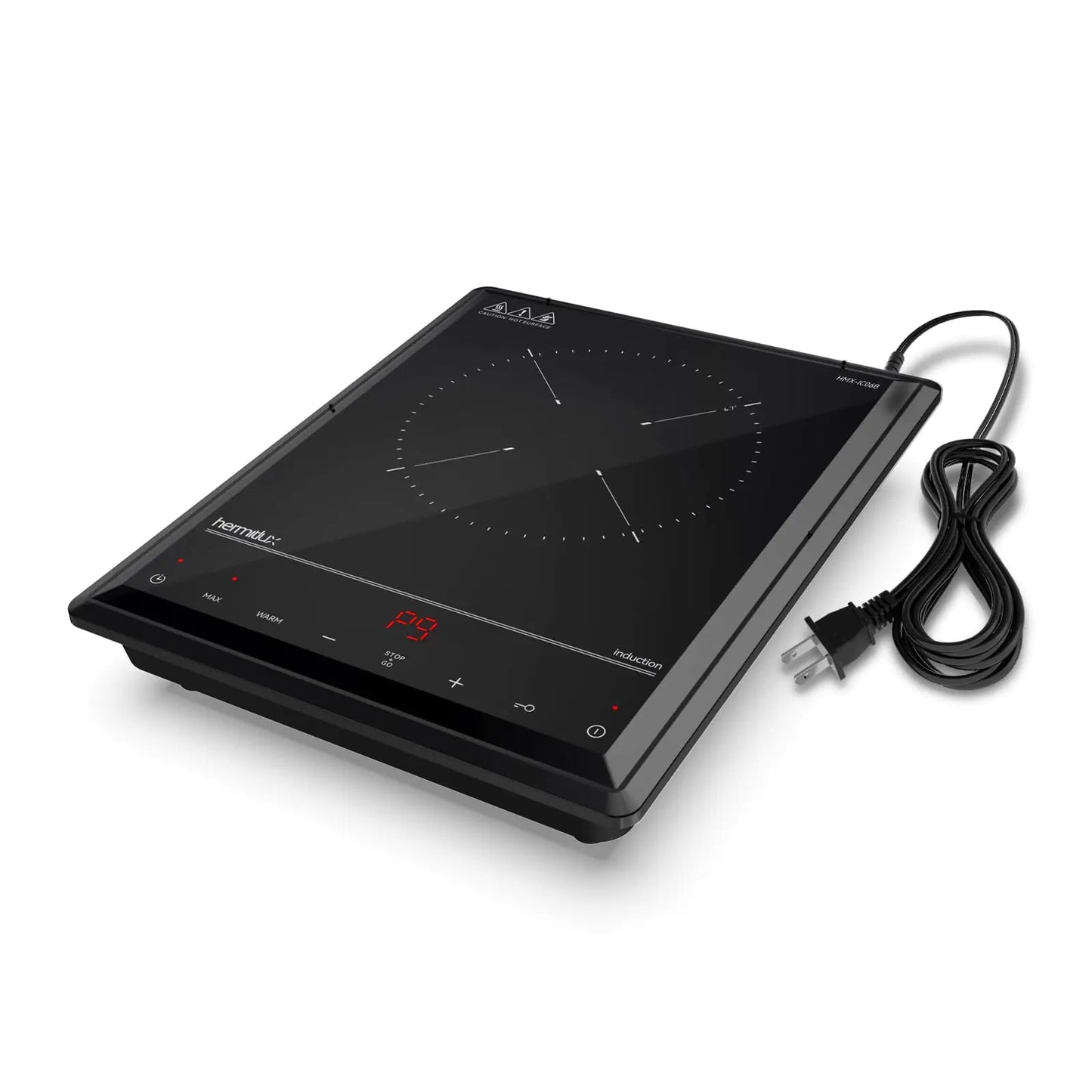 Hermitlux Induction Cooktop 1800W Fast Heating Portable Hot Plate 9 Power Levels Induction Burner with Easy Clean Glass Sensor Touch & Child Lock Anti Spier