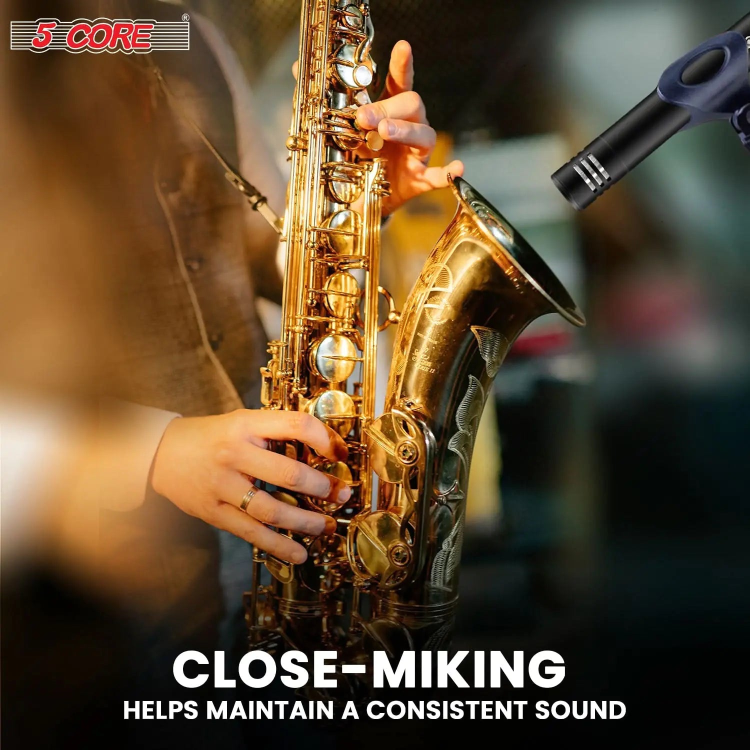 5Core Dynamic Instrument Microphone Professional XLR Cardioid Pencil Stick Condenser Mic Anti Spier