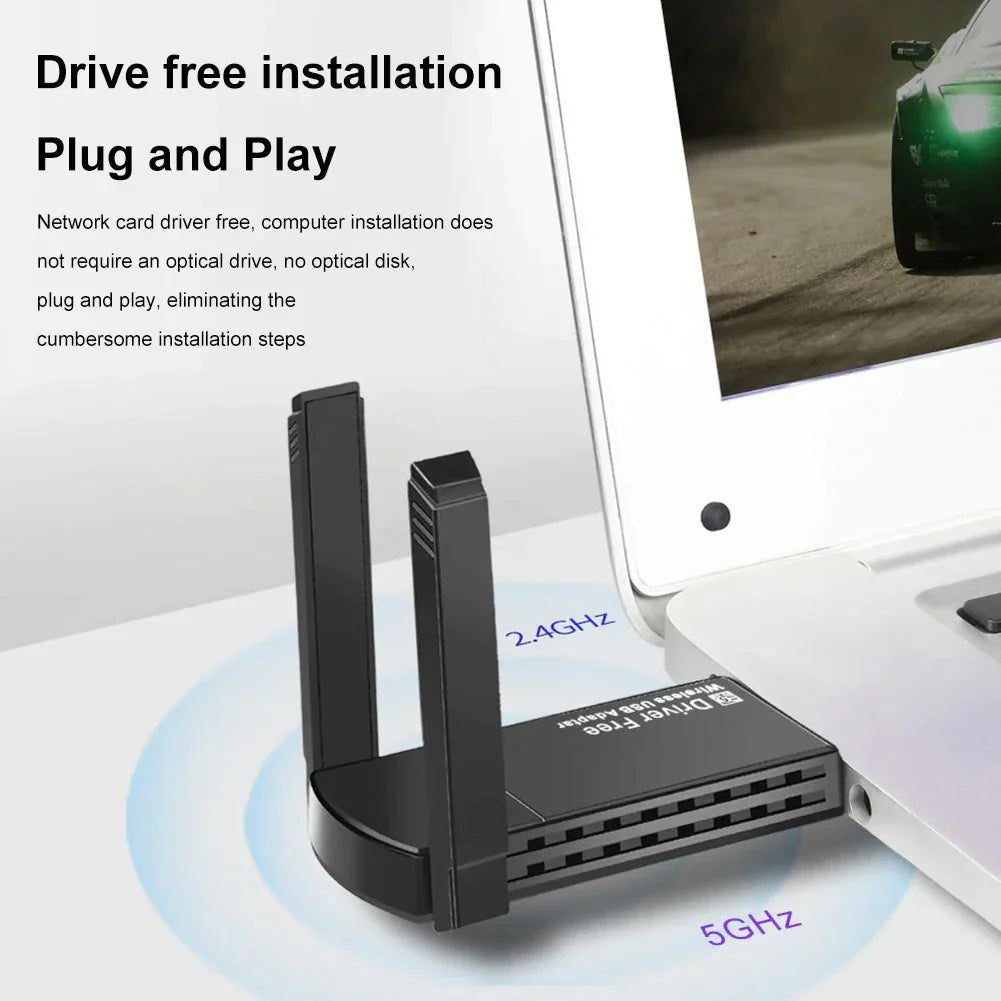 USB 3.0 Wireless WIFI Adapter 1300Mbps Long Range Dongle Dual Band 5Ghz Network Anti Spier