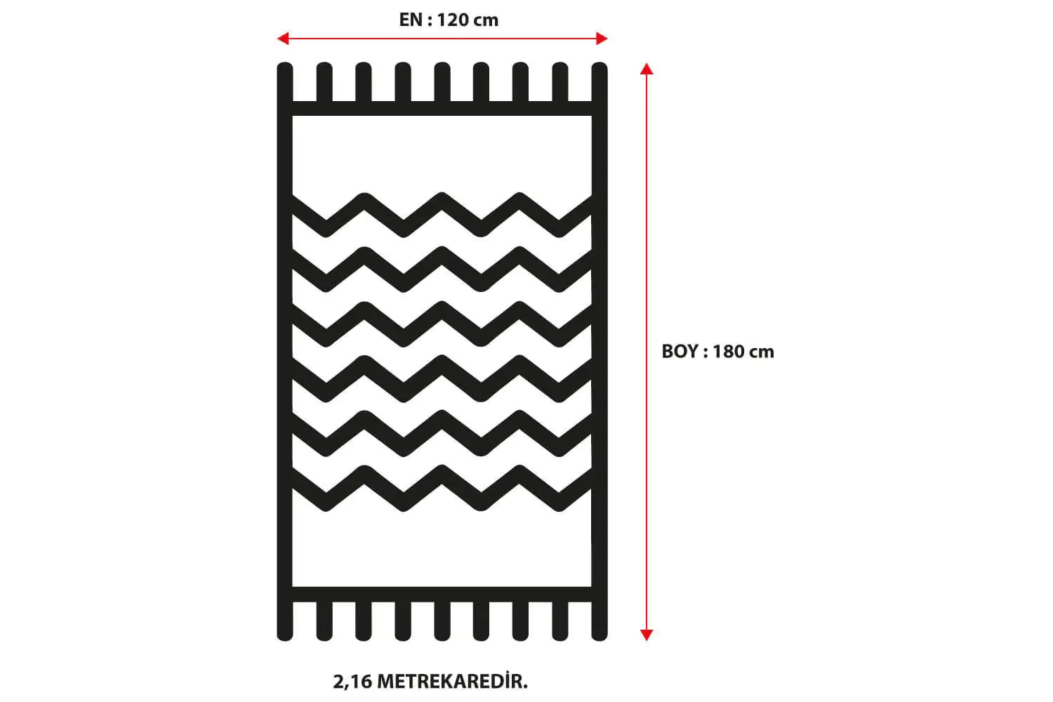 Aksu Non-Slip Floor Carpet with Tassels 120x180 Lois Blue Anti Spier