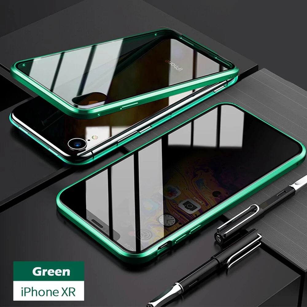Anti-Peep Magnetic Metal Phone Case For iPhone Anti Spier