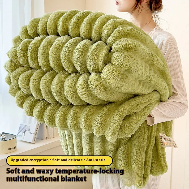 Faux Rabbit Fur Velvet Blanket Anti Spier