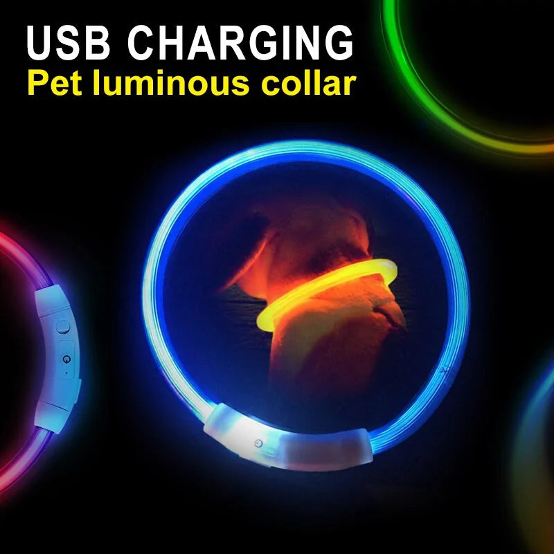 LED Collar Night Safety For Pets Anti Spier