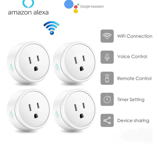 Smart Home Outlet Control By Google Home Assistant Or Amazon Alexa In Pack Of 2 Or 4 Anti Spier