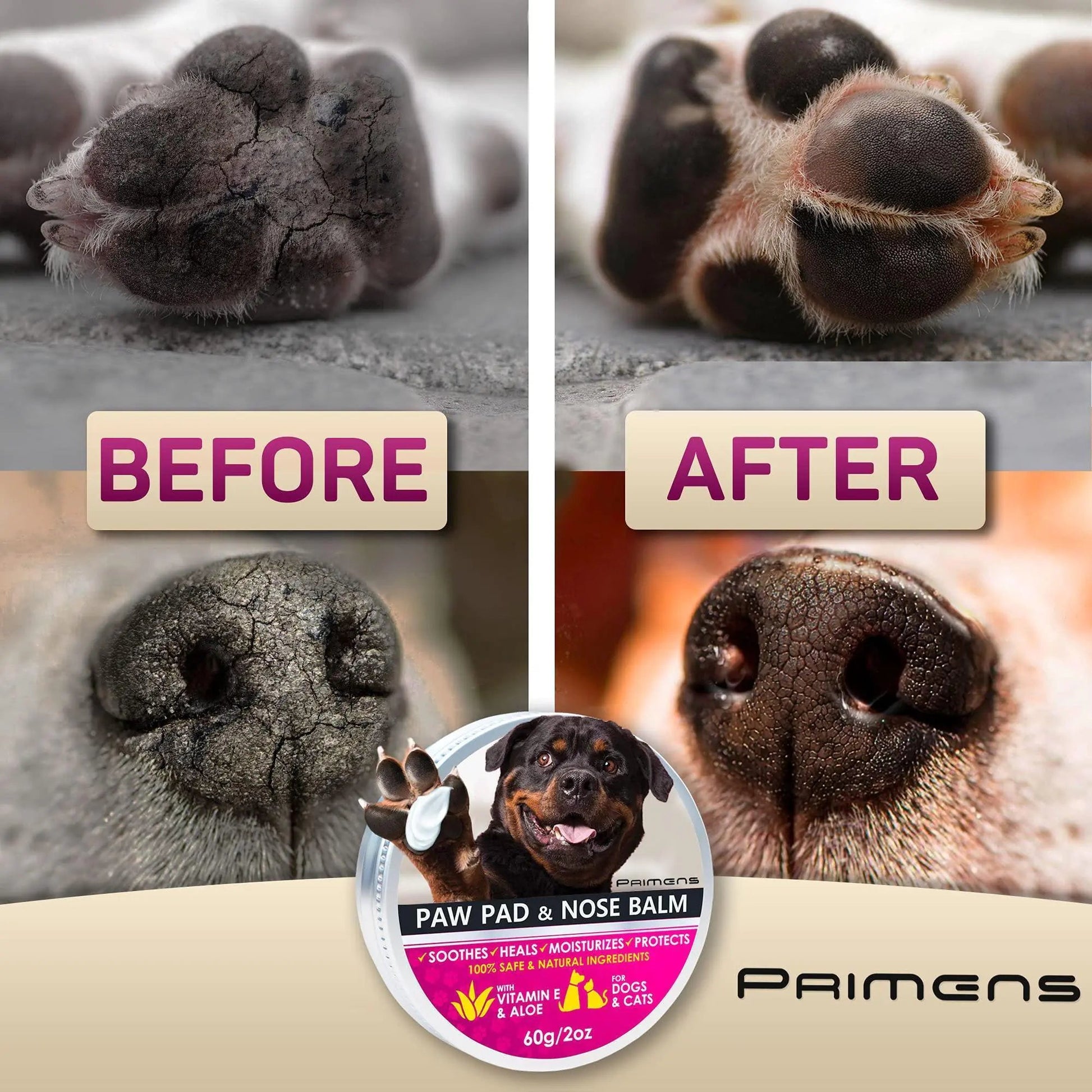 Natural Dog Paw Balm Dog Paw Protection for Hot Pavement Dog Paw Wax 2 oz Anti Spier