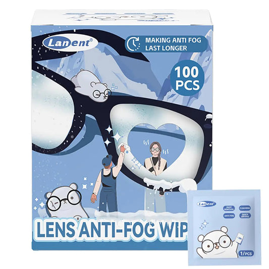 Anti-Fog Glasses Wipe，Anti-Fog Lens Cleaning Wipe Anti-Fog Eye Glasses Cleaner Anti-Fog Camera Lens Tablets & Computer Screen Anti-Fog Cleaning Wipes for Sunglass Phone Goggles-100 pcs Anti Spier
