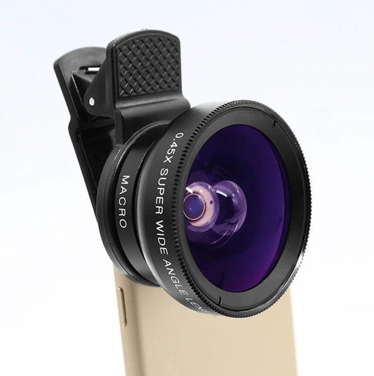Smartphone 0.45X Super Wide Angle Lens with Macro Attachment Anti Spier