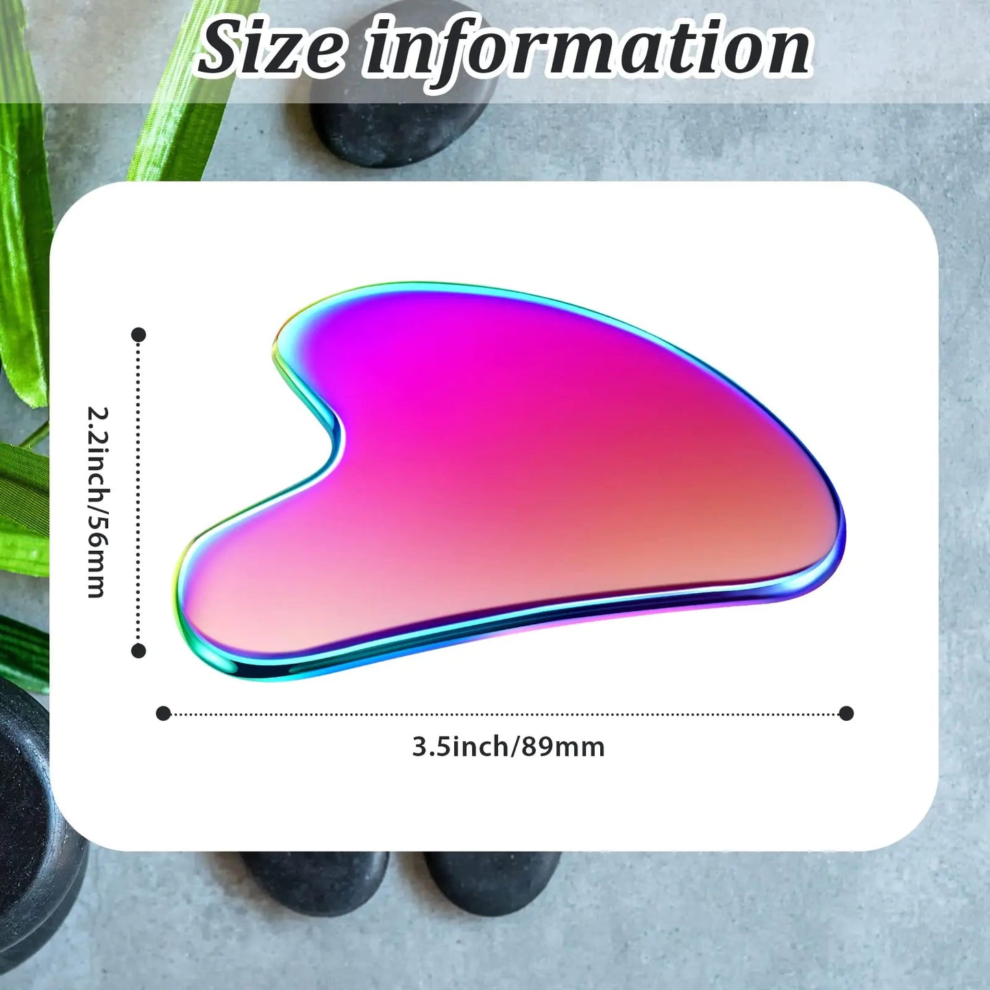 Nuanchu Stainless Steel Gua Sha Facial Tools Guasha for Face Metal Gua Sha Tighten Skin Massage Guasha Beauty Tool for Body Eyes Neck Massager with Travel Pouch Skin Care Gifts (Rainbow Color) Rainbow Color Anti Spier
