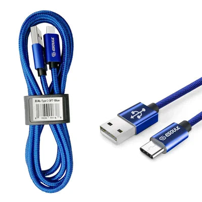 Esoulk 3.3ft Nylon Braided USB Cable For Type-C Anti Spier