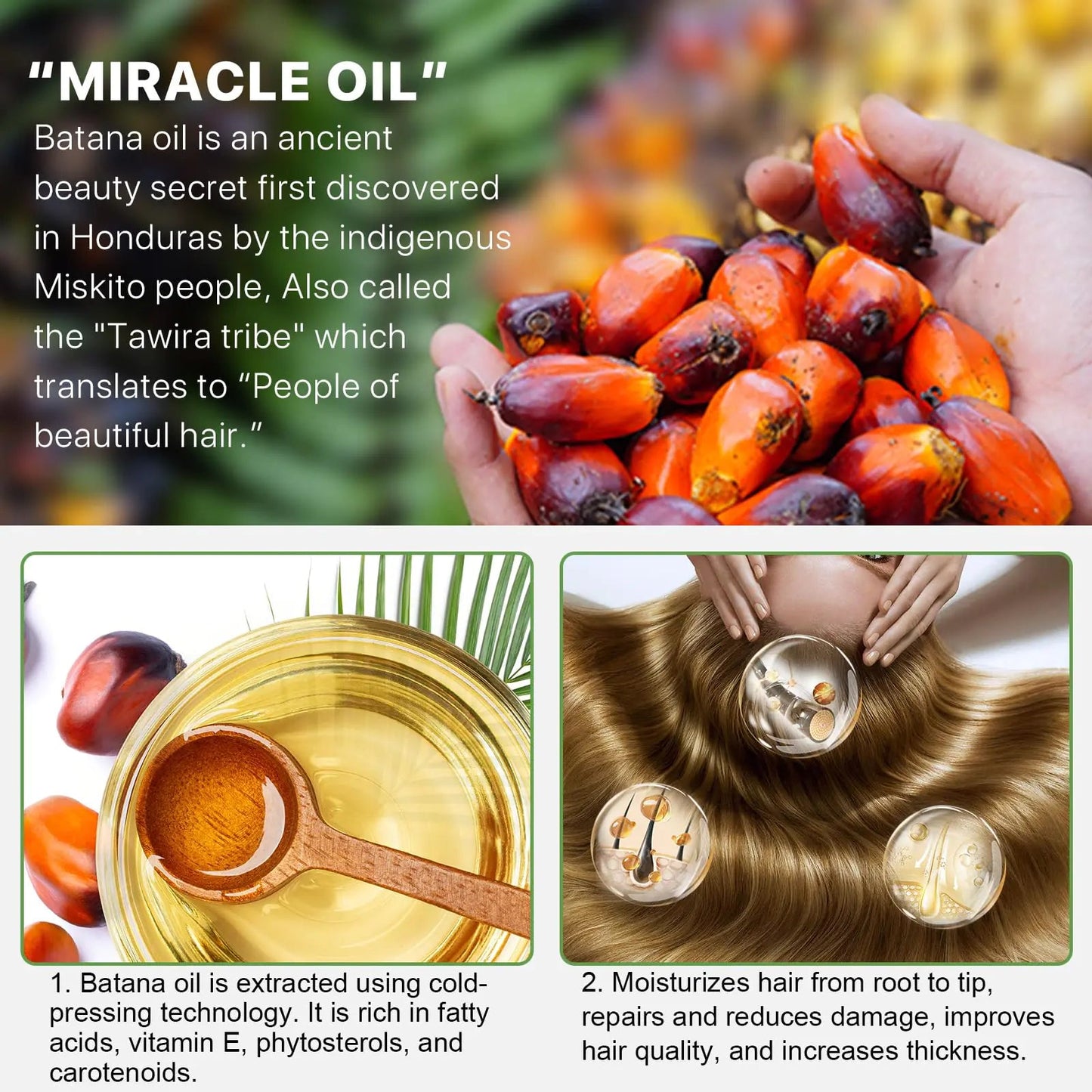 Raw Batana Oil for Hair Growth and Repair -100% Pure, Unrefined Oil from Honduran Rainforests Prevent Hair Loss and Enhances Hair Thickness in Men & Women 4.2 Fl Oz (Pack of 1) Anti Spier
