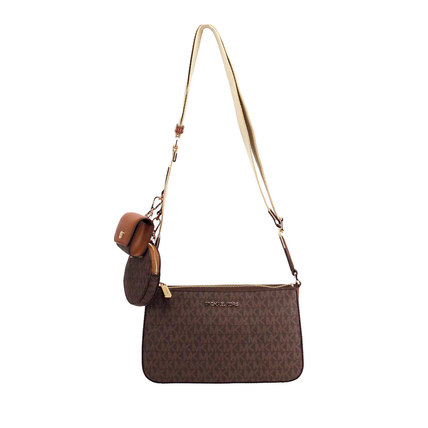 Michael Kors Jet Set Brown PVC Tech Crossbody Bag Anti Spier