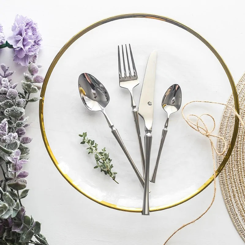 Luxury Stainless Steel Cutlery Set Anti Spier