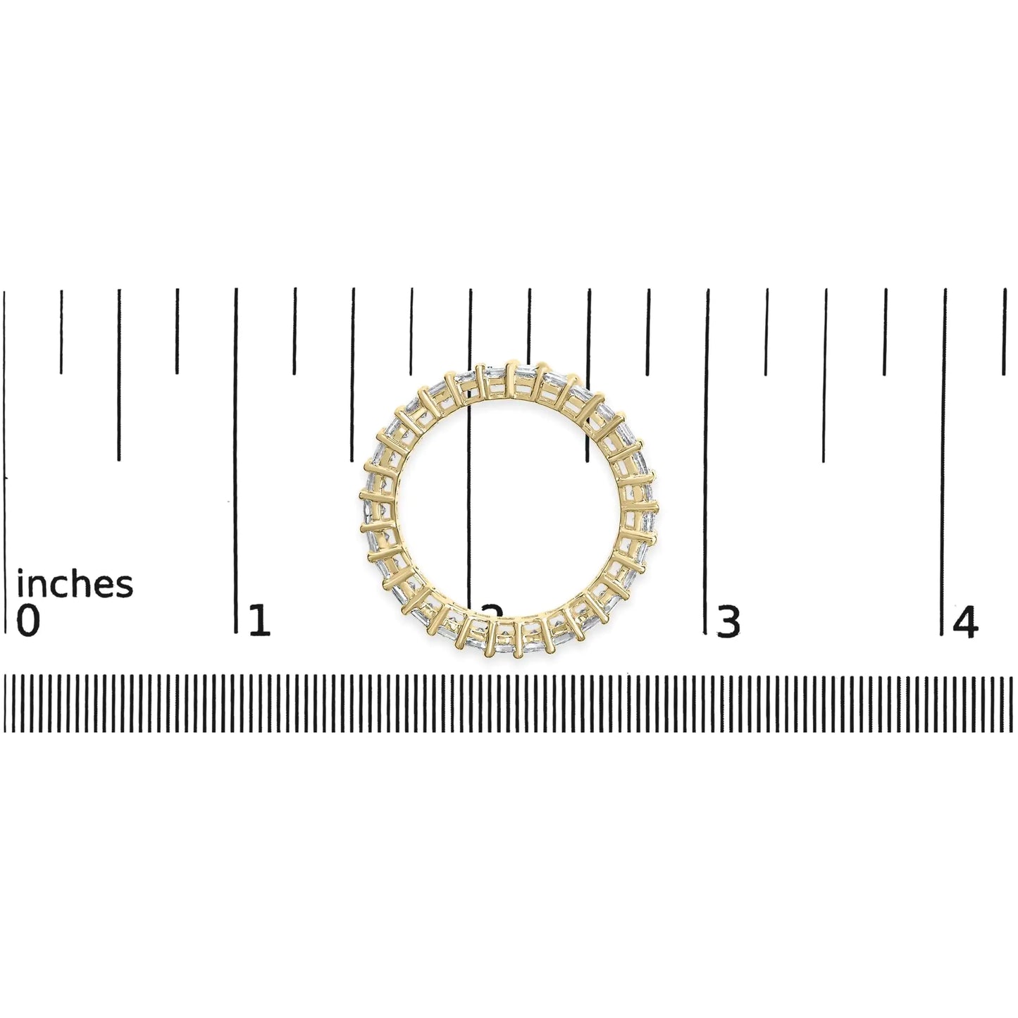 14K Yellow Gold 2.00 Cttw Shared Prong Set Princess Cut Diamond Eternity Band Ring (J-K Color, SI1-SI2 Clarity) - Ring Size 7 - Anti Spier 