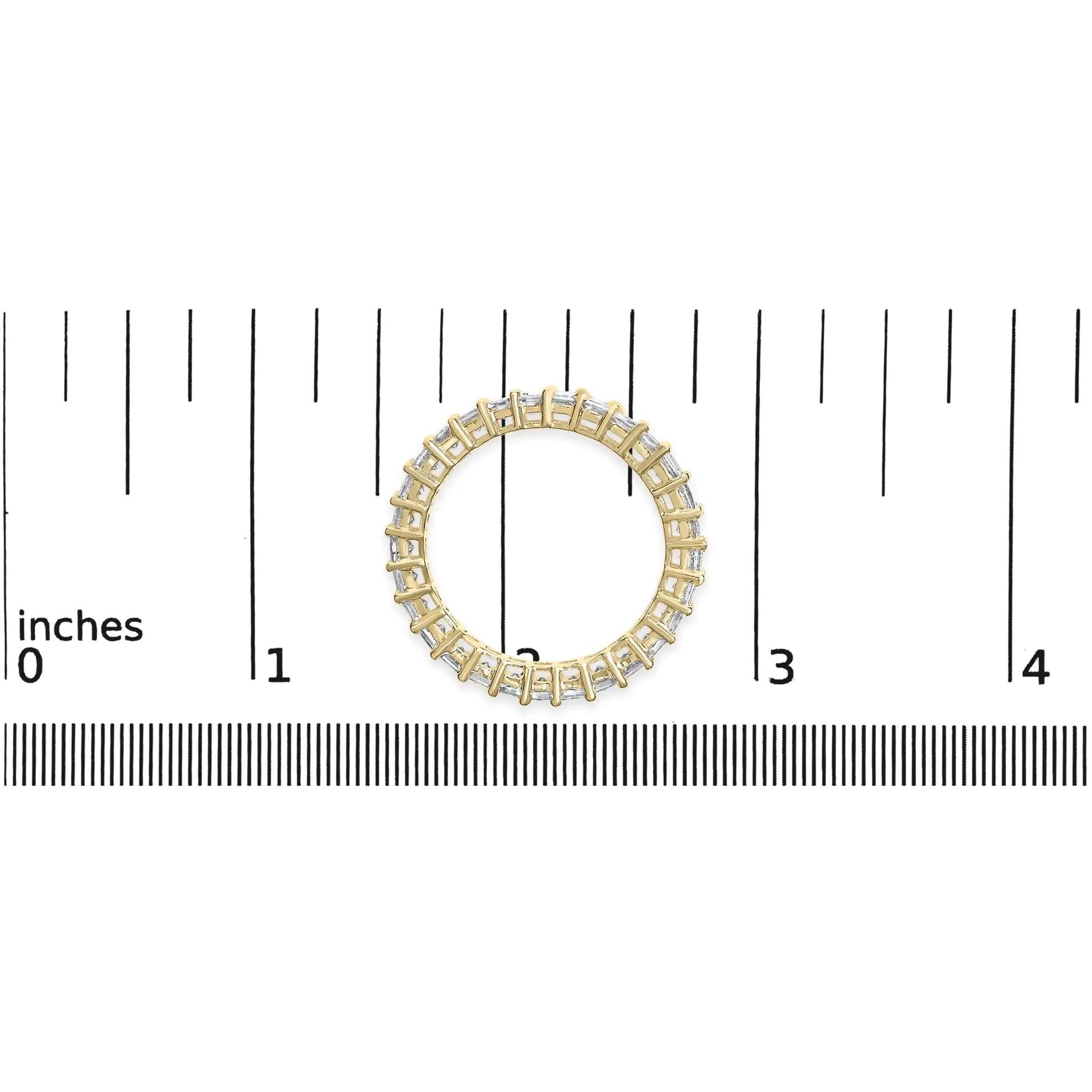 14K Yellow Gold 2.00 Cttw Shared Prong Set Princess Cut Diamond Eternity Band Ring (J-K Color, SI1-SI2 Clarity) - Ring Size 7 - Anti Spier 
