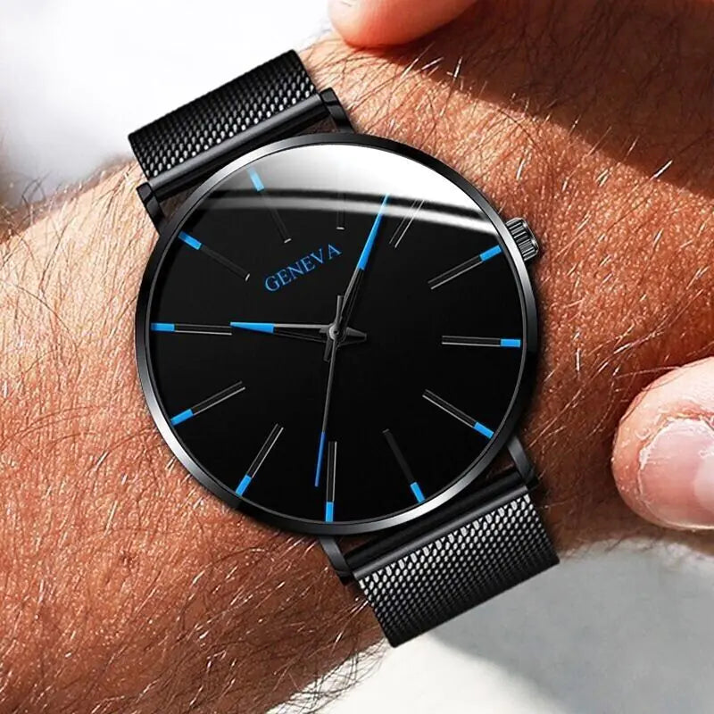 Waterproof Men's Watch Stainless Steel Quartz Luminous Classic Watches Business - Anti Spier 