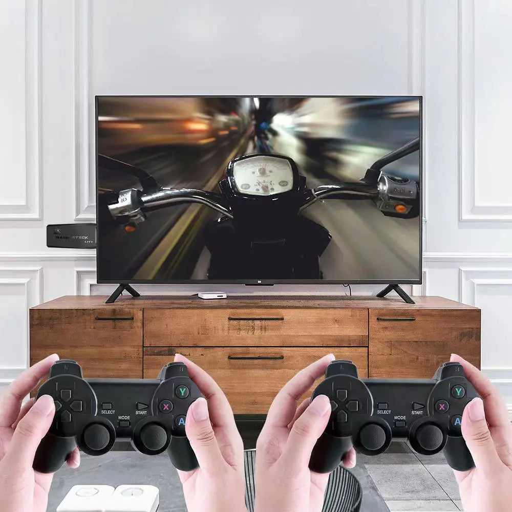 Ewwke M8 Video Game Console 2.4G Double Wireless Controller Game Stick 4K 10000 Games 64GB Retro Games Anti Spier