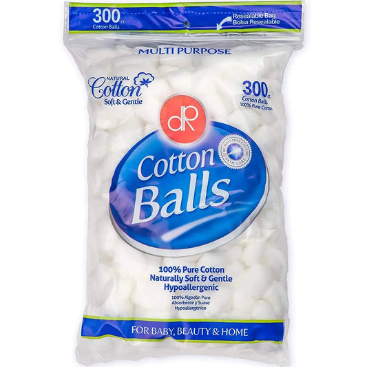 DecorRack 300 Small Cotton Balls for Make-Up, Nail Polish Removal, Pet Care, Applying Oil Lotion or Powder, Made from 100% Pure & Natural Cotton, Soft and Absorbent for Household Needs (300 Count) 300 Count Anti Spier