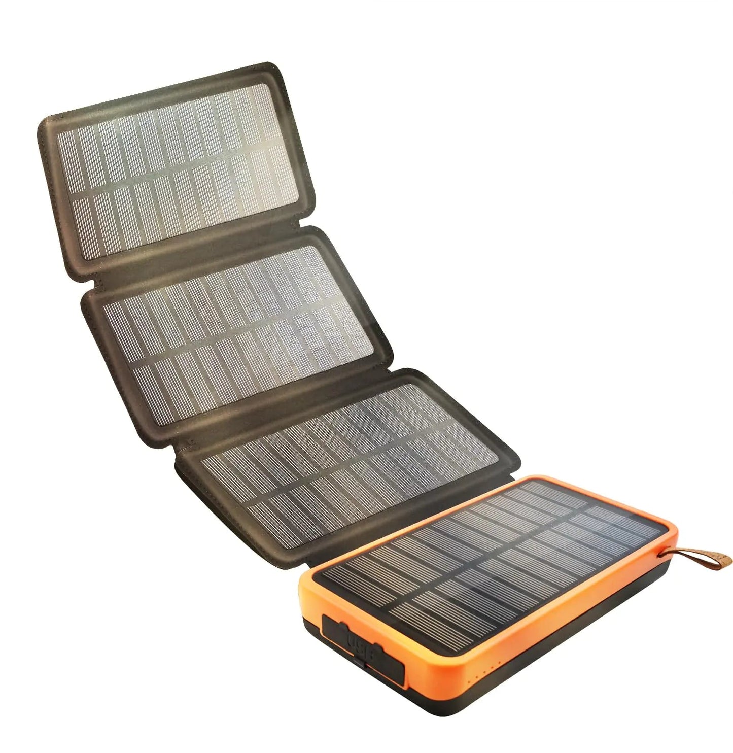 Solar Charger 20000mAH Power Bank Fast Charging 4 Solar Panels Built-in Super Bright LED Flashlight Outdoor USB C External Battery Pack with Dual USB Output for Smartphone Tablet etc Anti Spier