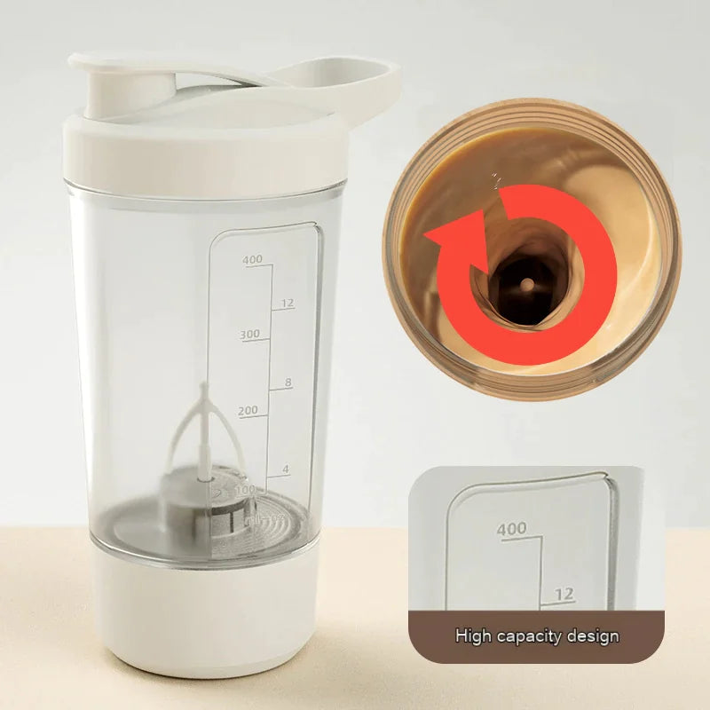 400ML Electric Protein Shaker Bottle Anti Spier