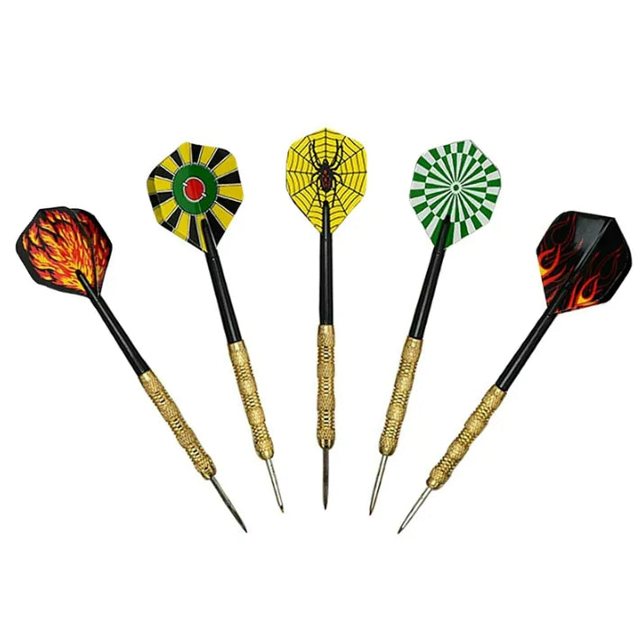 5 Sets (15Pcs) Steel Tip Professional Darts Set Darts Slim Barrel Dart Flights Anti Spier